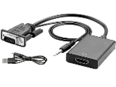 CONVERTIDOR VGA MACHO A HDMI HEMBRA CON AUDIO