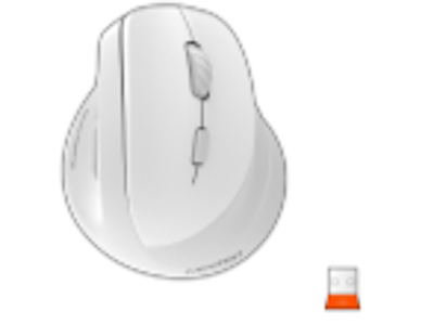 MOUSE MEETION WIRELESS BTM010R ERGONOMICO WHITE/GRIS RECARGABLE