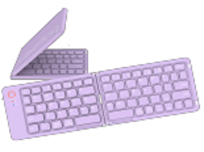 TECLADO MEETION PLEGABLE BTK001 PURPLE WIRELESS
