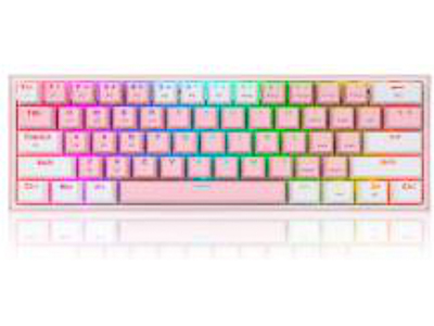 TECLADO REDRAGON MECANICO GAMING FIZZ K616-RGB/BT/WHITE/PINK
