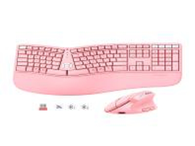 KIT MEETION DIRECTORC2 ERGONOMICO TEC/MOU PAD MOUSE WIRELESS PINK RECARGABLE