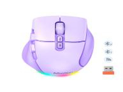 MOUSE MEETION WIRELESS BTM001 ERGONOMICO PURPLE RECARGABLE