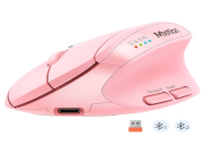 MOUSE MEETION WIRELESS BTM008 ERGONOMICO PINK RECARGABLE