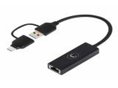ADAPTADOR UNNOTEKNO AD3007BK 2 EN 1 USB A RJ45 -