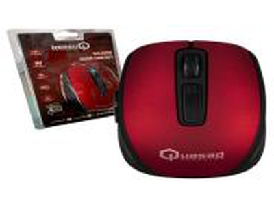 MOUSE QUASAD WIRELESS QM-850 RECARGABLE RED-BLACK -