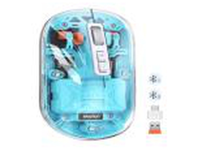 MOUSE MEETION WIRELESS BTM005 ERGONOMICO BLUE RECARGABLE