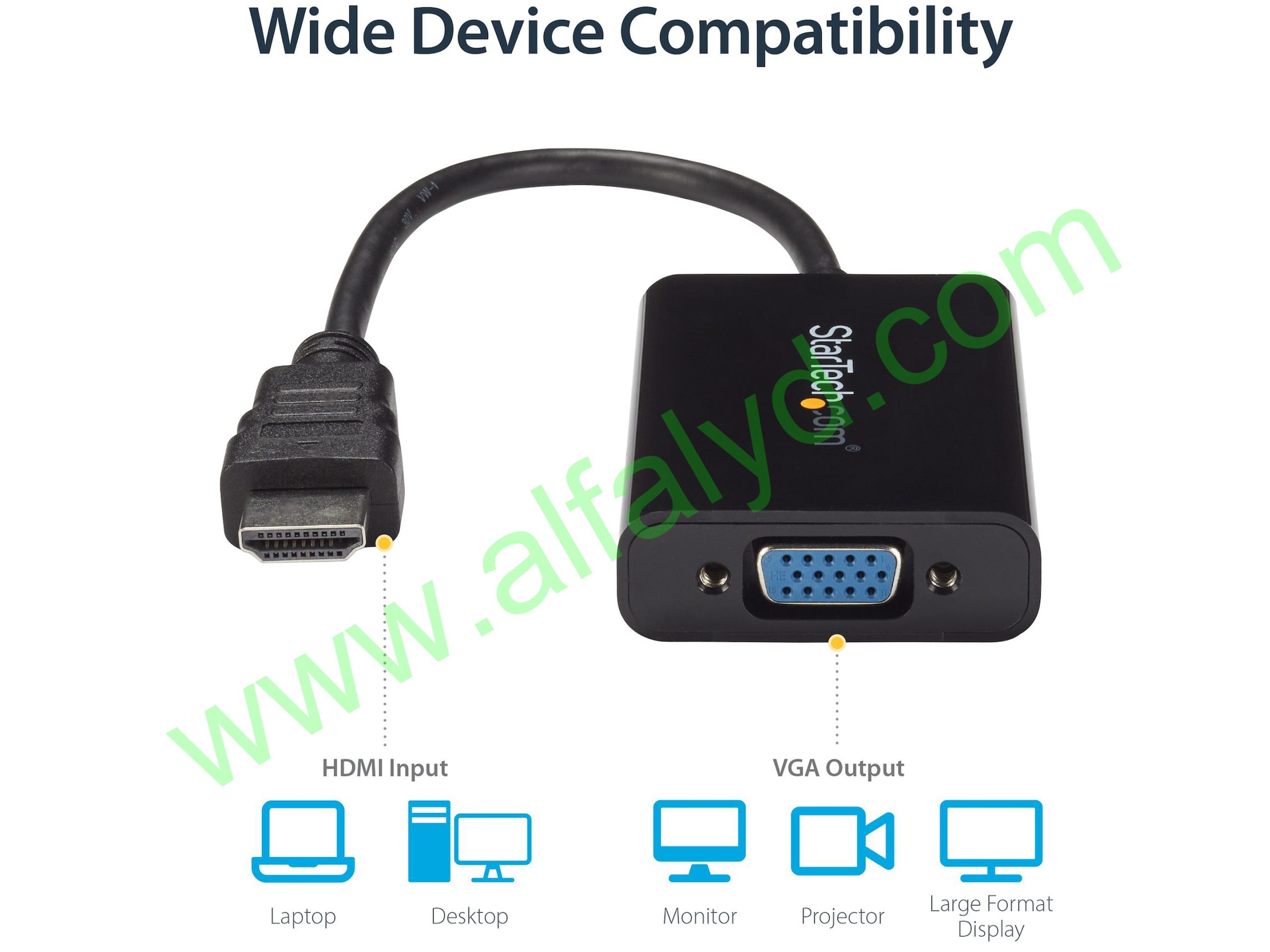 StarTech.com Cable Adaptador Externo Conversor Vídeo Audio HDMI a VGA - 1x HD15 Hembra - 1x HDMI Macho - Imagen 3