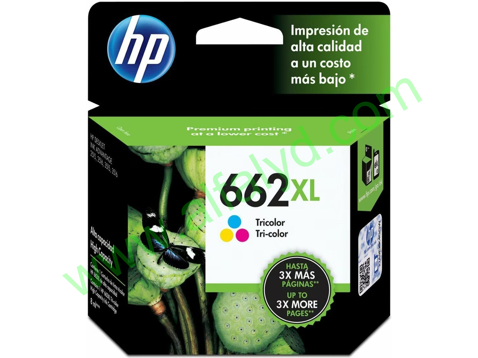 HP 662XL - Alto rendimiento - color (cian, magenta, amarillo)