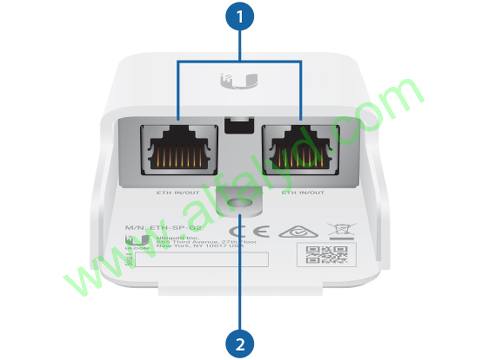 Ubiquiti Networks ETH-SP-G2 - Protector contra sobretensiones PoE - para P/N: U6-MESH-PRO-US, UBB-XG-US - Imagen 2