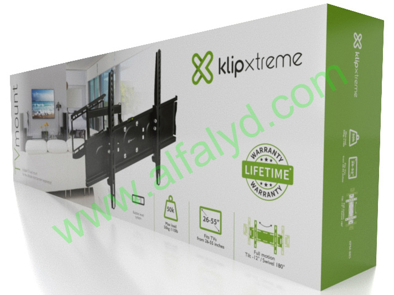 Klip Xtreme KPM-885 - Kit de montaje (placa de contacto, abrazadera de interfaz, brazo articulado doble) para LCD / panel de plasma - acero con pintura electrolítica - Imagen 2