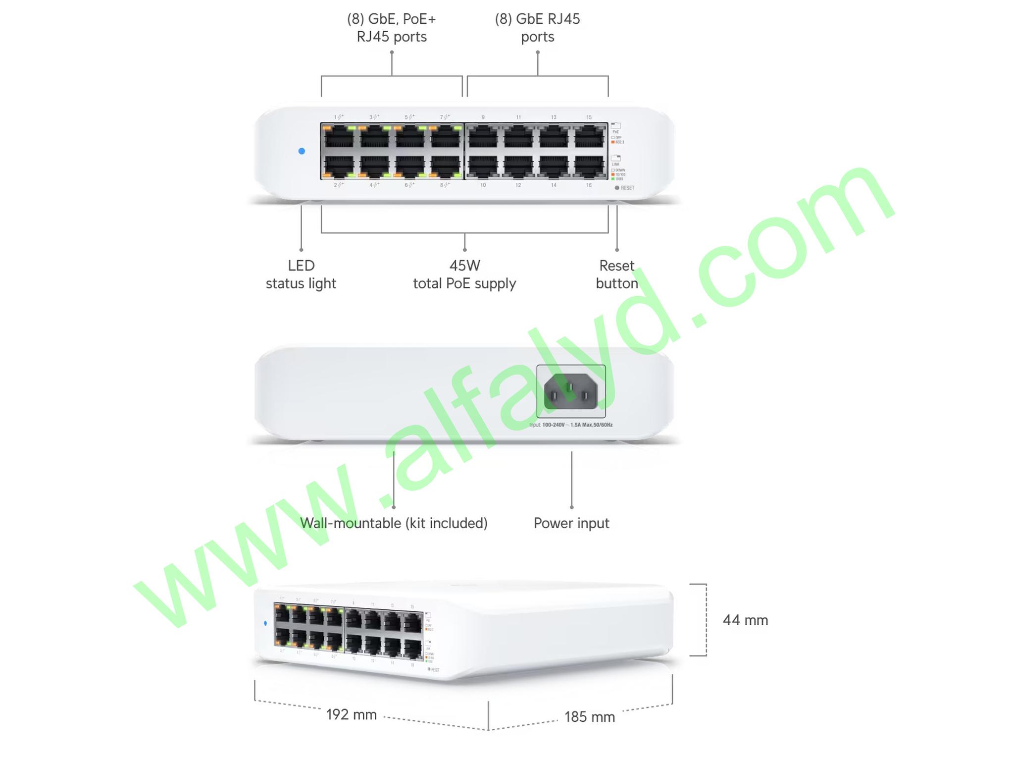 Ubiquiti UniFi Switch Lite USW-Lite-16-POE - Conmutador - Gestionado - Imagen 4