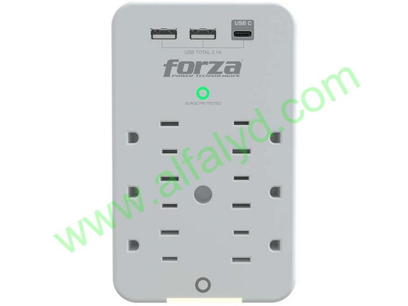 Forza FWT-631USBC - Protector contra sobretensiones (montaje en pared) - CA 125 V