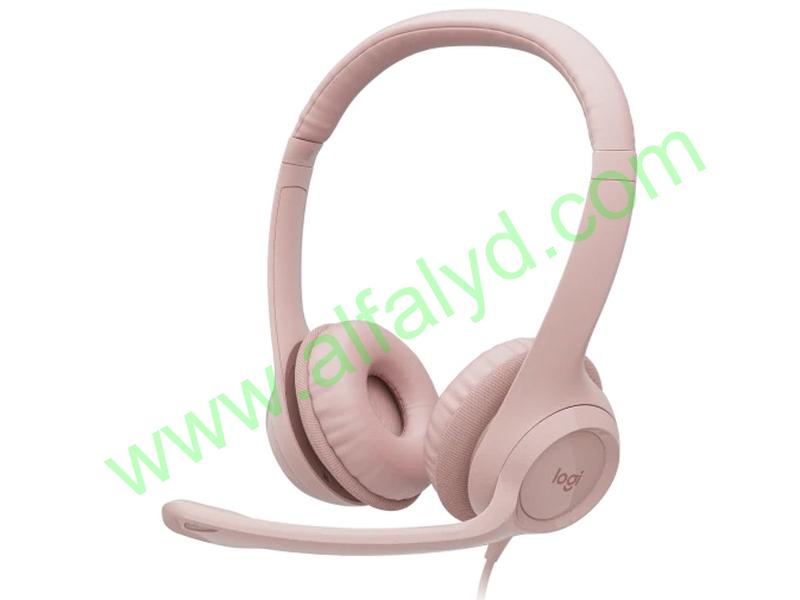 Logitech H390 Wired Headset for PC/Laptop, Rose - Auricular - en oreja