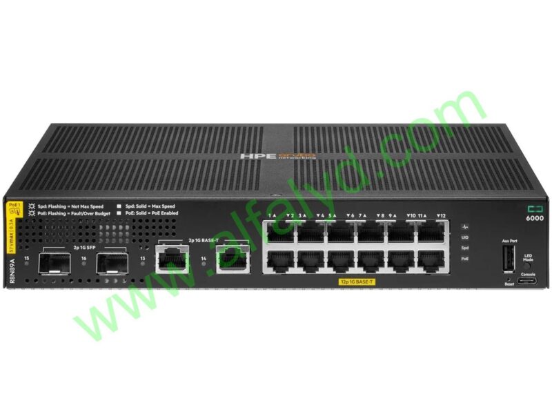 HPE Aruba 6000 12G Class4 PoE 2G/2SFP 139W Switch - Conmutador - Gestionado