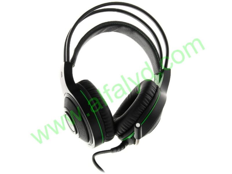 Auriculares para juegos con cable Xtech XTH-560 Insolense - Negro, detalles en verde - Conexión: 3,5 mm (TRRS) Incluye un adaptador divisor hembra de 3,5 mm a enchufes duales de 3,5 mm (TRS)