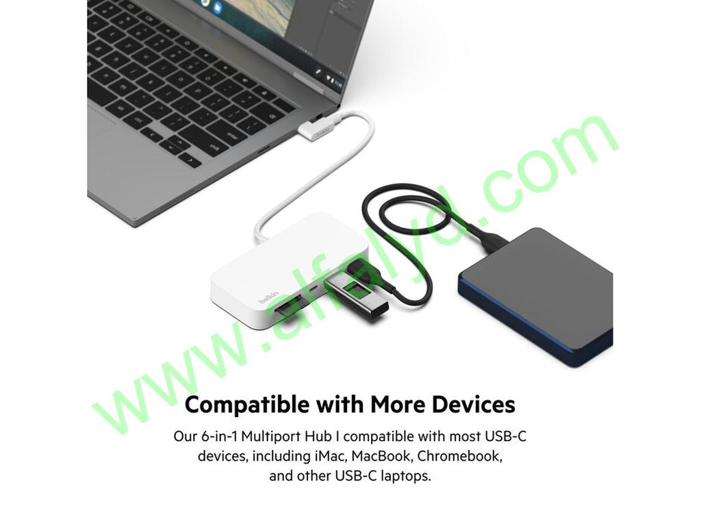 Belkin CONNECT 6-in-1 Multiport Hub - Estación de conexión - USB-C - Imagen 3