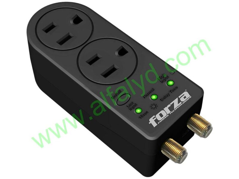 Forza Power Technologies - Automatic voltage regulator - Forza Voltage Protector FVP-0200C Coaxial 2 Out 110V US Plug