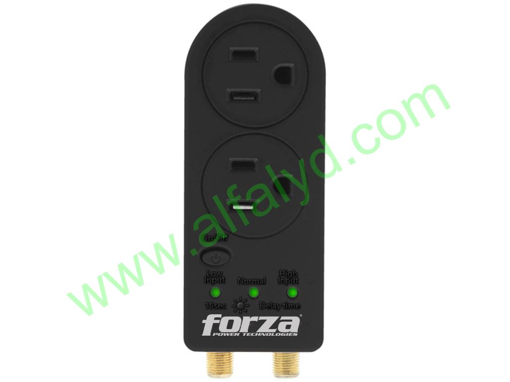 Forza Power Technologies - Automatic voltage regulator - Forza Voltage Protector FVP-0200C Coaxial 2 Out 110V US Plug - Imagen 2