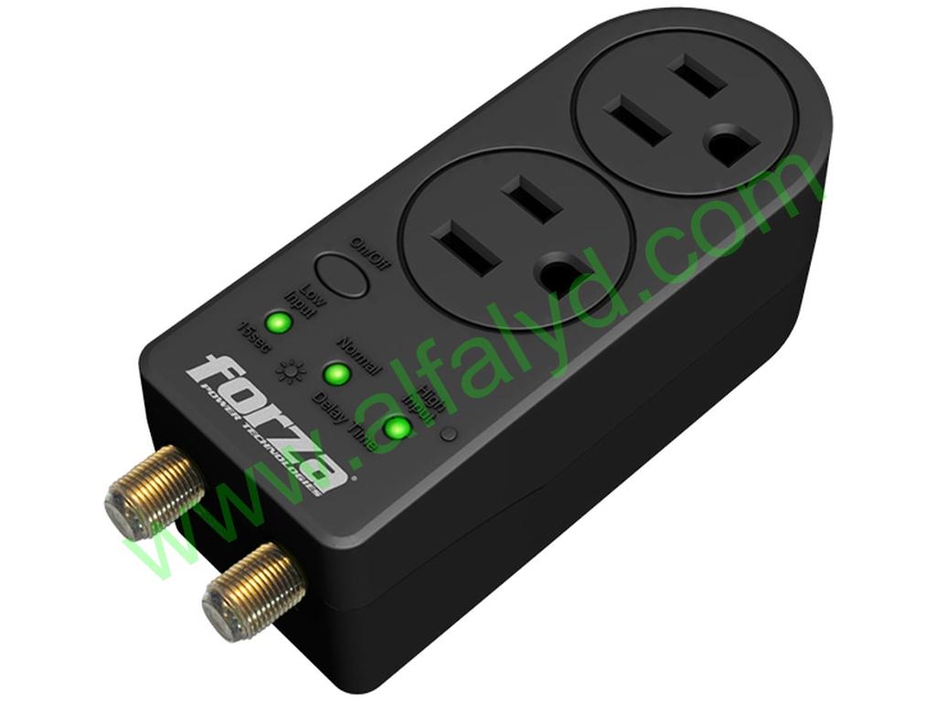 Forza Power Technologies - Automatic voltage regulator - Forza Voltage Protector FVP-0200C Coaxial 2 Out 110V US Plug - Imagen 3
