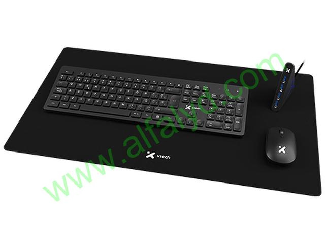 Xtech - MM Keyboard wls, mouse wls, mouse pad XL and USB 3.0 Hub Kit - Spanish