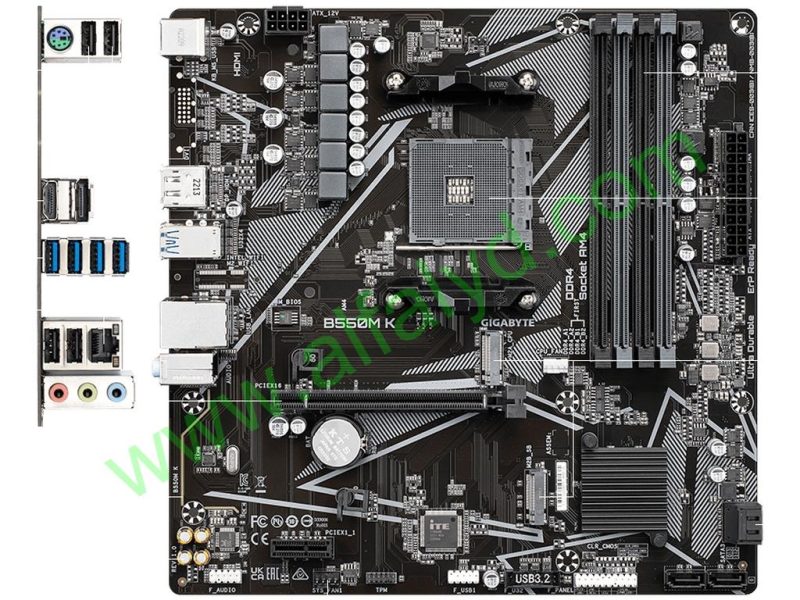 Gigabyte B550M K - 1.0 - placa base - micro ATX - Socket AM4 - AMD B550 Chipset - USB 3.2 Gen 1 - Gigabit LAN - Tarjeta gráfica (CPU necesaria) - HD Audio (8-canales)
