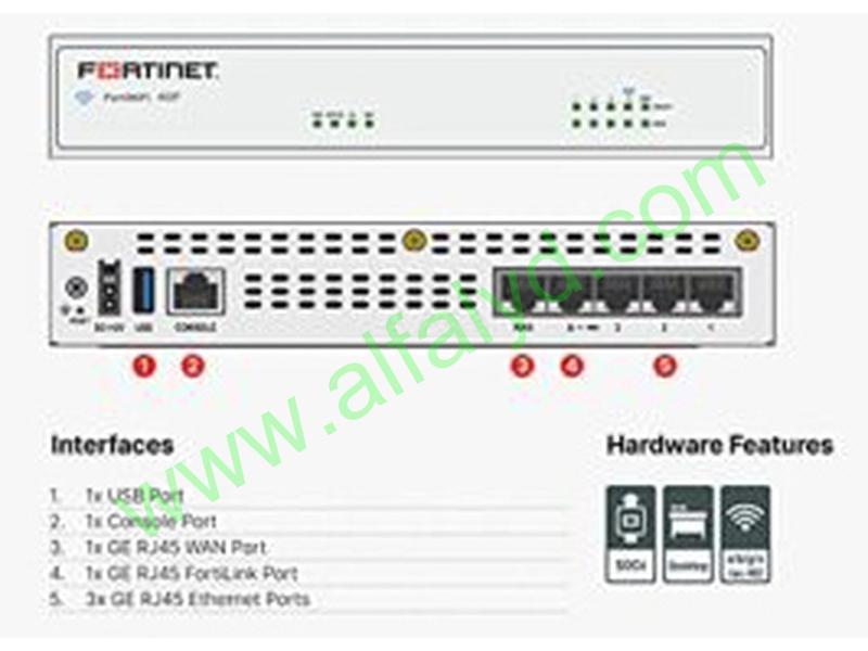 Fortinet FortiGate 60F - Aparato de seguridad - 10GbE - escritorio - Imagen 2