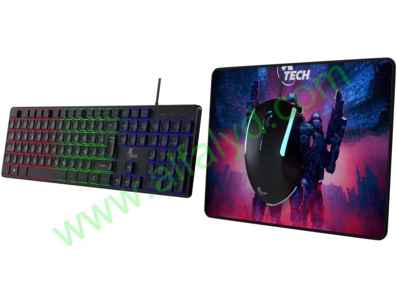 Xtech - Keyboard, mouse and mouse pad - Wired - Spanish - USB - Black - Gaming XTK-535S