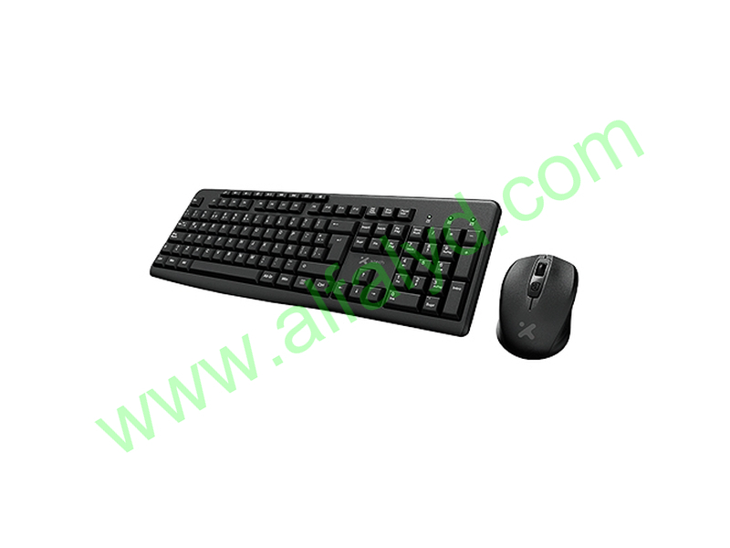 Xtech - Keyboard and mouse set - Wireless - Spanish - USB - Black - 2.4 GHz - Black XTK-311S