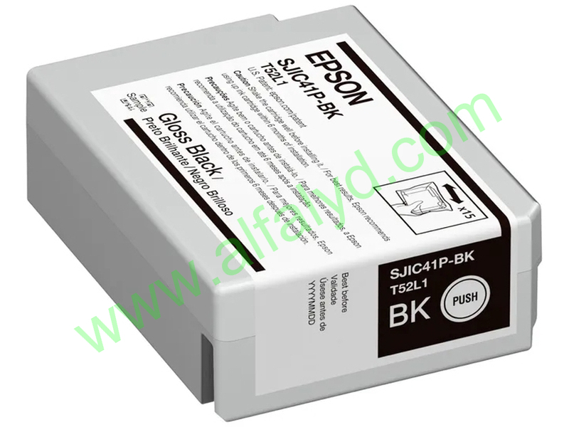 Epson SJIC41P-BK - Negro brillante - original - blíster con alarmas de RF/acústica - cartucho de tinta - para ColorWorks CW-C4000, CW-C4000E (BK)