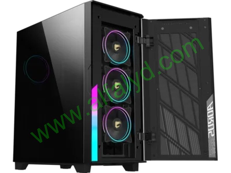 AORUS C500 GLASS - Mid tower - ATX - panel lateral con ventana (cristal templado) - sin fuente de alimentación (ATX) - negro - USB/Audio